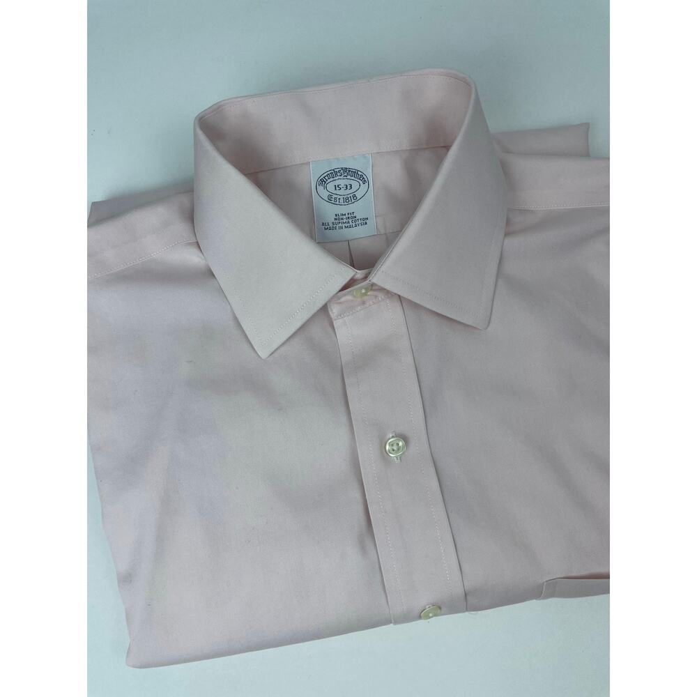 Brooks Brothers 1818 Dress Shirt Men’s S 15-33 Soft Pink